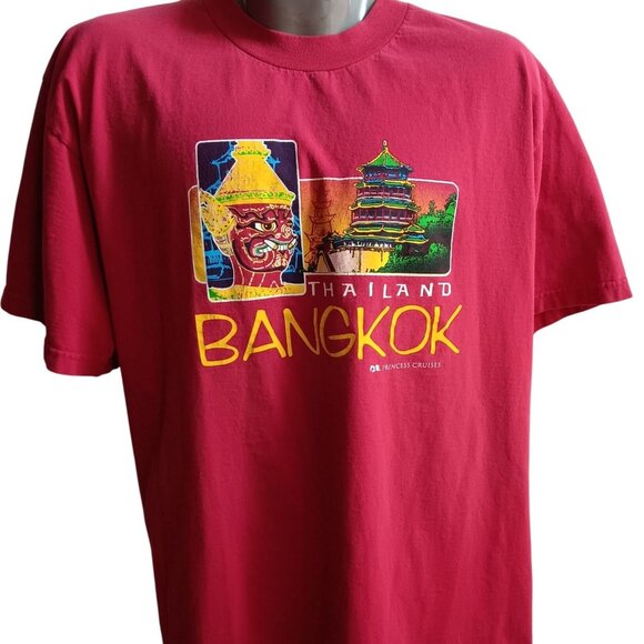 2XL Vintage T-shirt Men's SINGLE STITCH PRINCESS CRUISE THAILAND Red XXL - Picture 1 of 5